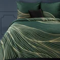 REINA LINE Komplet pościeli z makosatyny bawełnianej z motywem botanicznym - 160 x 200 cm - zielony 1