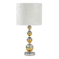 Lampa stołowa SABRINA na szklanej podstawie z miodowego szkła z welwetowym abażurem - ∅ 30 x 65 cm - złoty 3