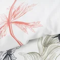 EUROFIRANY PREMIUM Komplet pościeli z wysokogatunkowej bawełny hiszpańskiej  z nadrukiem panelowym  wzór z graficznymi kwiatami - 220 x 200 cm - biały 4