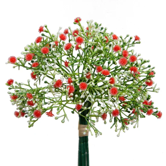 GIPSÓWKA bukiet mały, kwiat sztuczny dekoracyjny - dł. 30 cm dł. bukiet 17 cm - czerwony