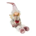Figurka świąteczna DOLL elf w zimowym stroju z miękkich tkanin - 13 x 12 x 63 cm - różowy 1