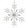Świąteczna ozdoba choinkowa  śnieżynka z koralików i lśniących kryształów - 13 x 1 x 15 cm - biały 2