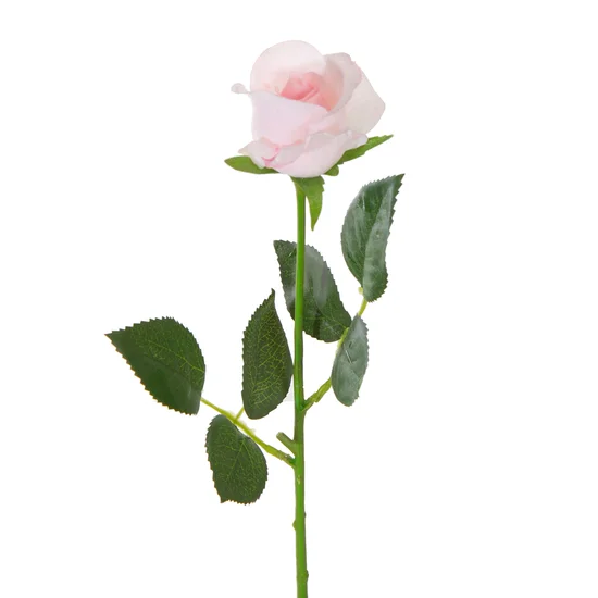RÓŻA kwiat sztuczny dekoracyjny - 45 cm - jasnoróżowy