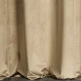 DESIGN 91 Zasłona AGNES z welwetu z ozdobnym pasem ze złotym nadrukiem w orientalnym stylu w górnej części - 140 x 250 cm - beżowy 3