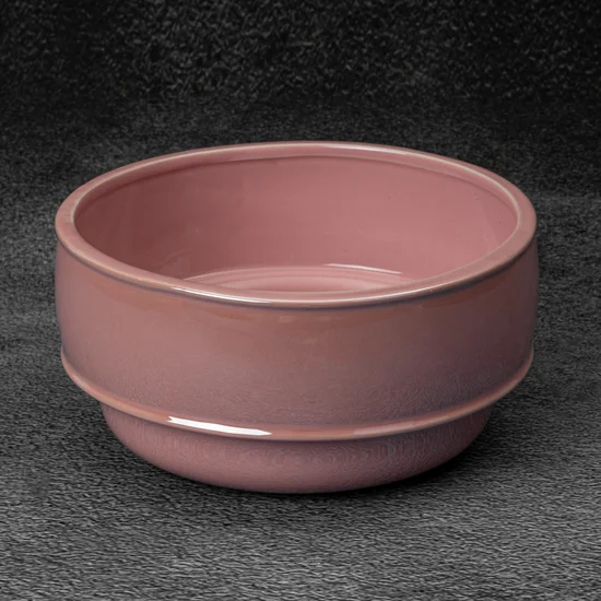 Misa ceramiczna SIMONA z perłowym połyskiem - ∅ 20 x 10 cm - różowy