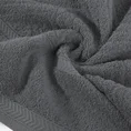 REINA LINE Ręcznik z bawełny zdobiony wzorem w zygzaki z gładką bordiurą - 50 x 90 cm - stalowy 5