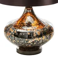 Lampa stołowa KIARA na szklanej podstawie z przecieranego szkła czarno-brązowa z welwetowym  abażurem - ∅ 38 x 64 cm - brązowy 4