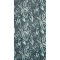 Zasłona PALERMO z miękkiego welwetu z nadrukiem liści - 140 x 250 cm - szary 6