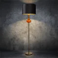 Lampa stojąca LILIANA zdobiona szklaną bombką i welwetowym abażurem - 46 x 31 x 163 cm - czarny 2