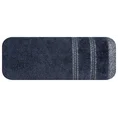 Ręcznik z welurową bordiurą przetykaną błyszczącą nicią - 50 x 90 cm - granatowy 3