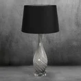 Lampa stołowa MEGI na podstawie ze szkła z abażurem z matowej tkaniny - 32 x 39 x 73 cm - czarny 1