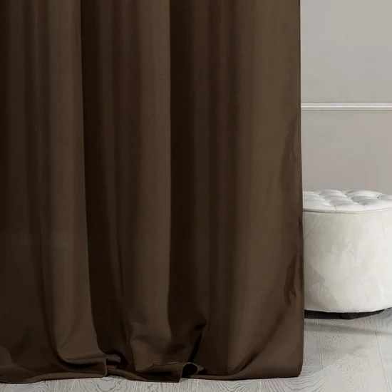 Zasłona gotowa EVITA z gładkiej tkaniny - 140 x 250 cm - brązowy