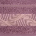 EUROFIRANY CLASSIC Ręcznik SYLWIA 2 z żakardową bordiurą z falującym wzorem - 70 x 140 cm - liliowy 2