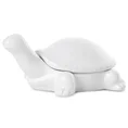 Żółw puzderko - figurka ceramiczna  RISO z drobnym wzorem - 20 x 14 x 9 cm - biały 3