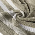 EUROFIRANY CLASSIC Ręcznik bawełniany GRACJA z ozdobną bordiurą w pasy - 70 x 140 cm - brązowy 5