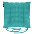 ADORE dwustronna welurowa poduszka siedziskowa na krzesło z szesnastoma pikowaniami, gramatura 195 g/m2, gramatura 195 g/m2 - 40 x 40 x 6 cm - turkusowy 2