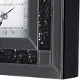 Dekoracyjny zegar stojący ze szkła i drobnych kryształków - 30 x 3 x 30 cm - srebrny 4