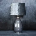 Lampa stołowa MOLY 01 na podstawie z perłowego szkła z błyszczącym welwetowym abażurem - 38 x 31 x 79 cm - stalowy 1