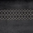 DIVA LINE Zasłona z welwetu zdobiona pasem geometrycznego wzoru z drobnych jasnozłotych dżetów - 140 x 270 cm - czarny 7