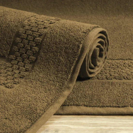 Dywanik łazienkowy CALEB z bawełny frotte, dobrze chłonący wodę - 50 x 70 cm - miodowy