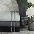 Ręcznik ALLY z bordiurą w pasy przetykany kontrastującą nicią miękki i puszysty, zero twist - 70 x 140 cm - czarny 8