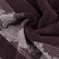 Ręcznik ISABEL z żakardową bordiurą zdobioną kwiatowym motywem - 50 x 90 cm - ciemnofioletowy 5