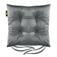 Dwustronna welwetowa poduszka siedziskowa na krzesło z czterema pikowaniami, gramatura 260 g/m2 - 40 x 40 x 8 cm - popielaty 2