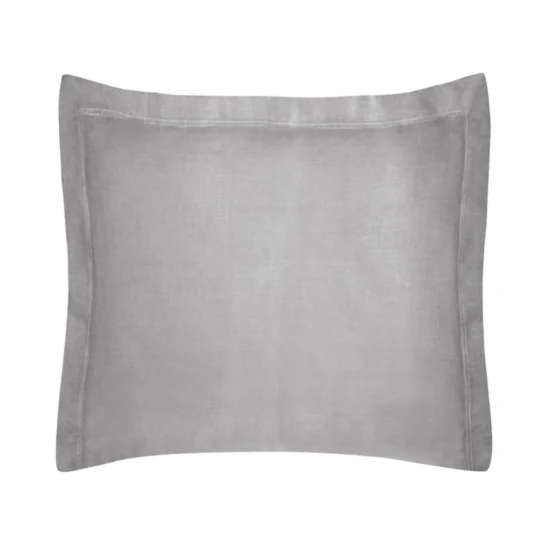 NOVA COLOUR Poszewka na poduszkę bawełniana z satynowym połyskiem i ozdobną kantą - 50 x 60 cm - stalowy