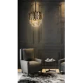 Lampa wisząca EDNA z metalu i kryształów w stylu art deco - ∅ 40 x 35 cm - złoty 4