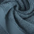 Ręcznik LORITA 50X90 cm bawełniany z żakardową bordiurą w stylu eko - 50 x 90 cm - ciemnoniebieski 5