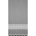 Tkanina firanowa etamina z połyskującym pasem z roślinnym haftem - 160 cm - biały 8