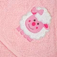 Ręcznik BABY z kapturkiem i naszywaną aplikacją z barankiem - 75 x 75 cm - różowy 2