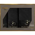 EVA MINGE Komplet ręczników GAJA w eleganckim opakowaniu, idealne na prezent - 46 x 36 x 7 cm - czarny 2