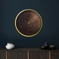 Dekoracyjny zegar ścienny w stylu nowoczesnym zdobiony brokatem - 40 x 5 x 40 cm - czarny 6