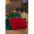 Ręcznik świąteczny CHERRY 01 bawełniany z żakardową bordiurą w kratkę i haftem ze śnieżynkami - 70 x 140 cm - czerwony 4