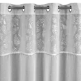 Firana ILANA z ozdobnym pasem srebrnych liści w górnej części - 140 x 250 cm - biały 6