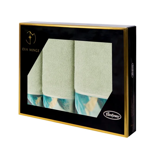 EVA MINGE Komplet ręczników MINGE 5 w eleganckim opakowaniu, idealne na prezent! - 46 x 36 x 7 cm - jasnomiętowy