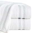 Ręcznik ALLY z bordiurą w pasy przetykany kontrastującą nicią miękki i puszysty, zero twist - 50 x 90 cm - biały 1