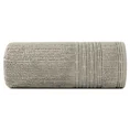 Ręcznik ROMEO z bawełny podkreślony bordiurą tkaną  w wypukłe paski - 50 x 90 cm - jasnobrązowy 3