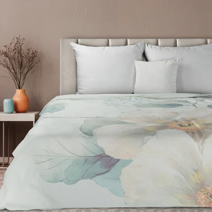 EUROFIRANY PREMIUM Koc ALINE bawełniano-akrylowy z nadrukiem wiosennych kwiatów EUROFIRANY PREMIUM Koc ALINE bawełniano-akrylowy z nadrukiem wiosennych kwiatów - 150 x 200 cm
