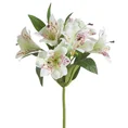 RODODENDRON sztuczny kwiat dekoracyjny o płatkach z jedwabistej tkaniny - 48 cm - biały 1