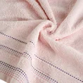Ręcznik POLA z żakardową bordiurą zdobioną stebnowaniem - 50 x 90 cm - różowy 5