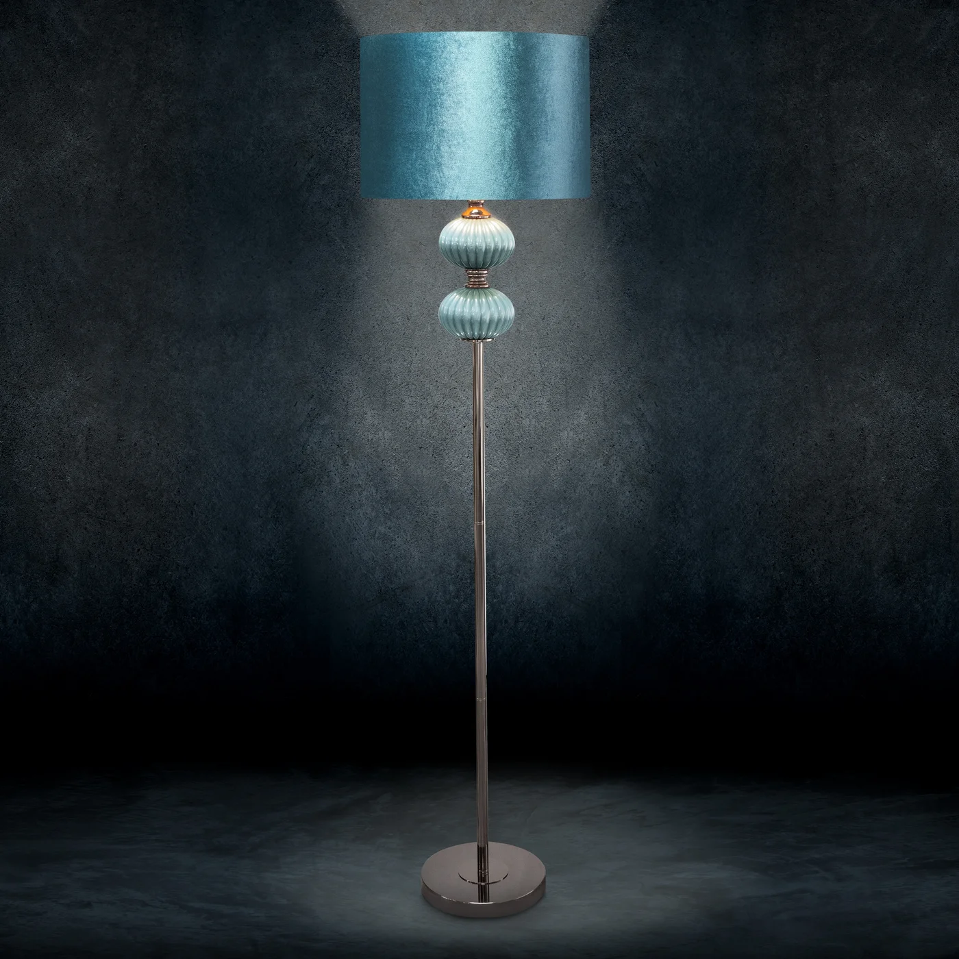 Lampa stojąca DIANA z welwetowym abażurem