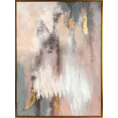 Obraz ILLUSION 1 abstrakcyjny ręcznie malowany na płótnie w złotej ramce - 60 x 80 cm - szary 1