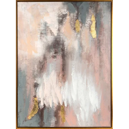 Obraz ILLUSION 1 abstrakcyjny ręcznie malowany na płótnie w złotej ramce Obraz ILLUSION 1 abstrakcyjny ręcznie malowany na płótnie w złotej ramce - 60 x 80 cm