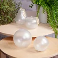 Figurka jabłko GABI ręcznie wykonany ze szkła artystycznego z perłową poświatą - 13 x 12 x 12 cm - biały 5