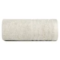 Ręcznik z welurową bordiurą przetykaną błyszczącą nicią - 30 x 50 cm - beżowy 3