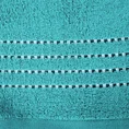 Ręcznik bawełniany FIORE z ozdobnym stebnowaniem - 70 x 140 cm - turkusowy 2