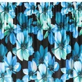 Zasłona KLEO z miękkiego welwetu dekorowana nadrukiem z niebieskimi kwiatami - 140 x 270 cm - czarny 4