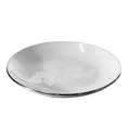 Patera ceramiczna  z nadrukiem ażurowej srebrnej gałązki - ∅ 28 x 4 cm - biały 2